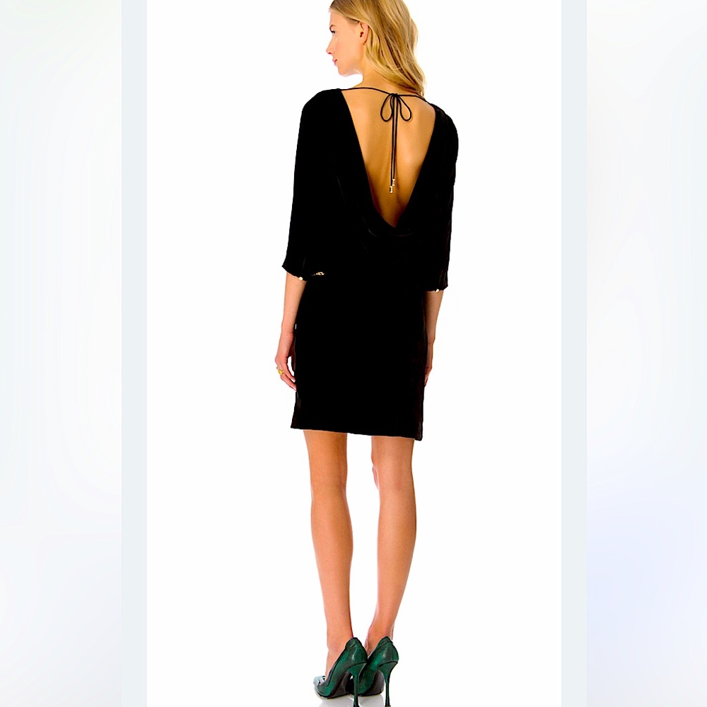 NWOT Juice Couture Party Velvet Low Back Shift Mid 3/4 Sleeves Dress Size S